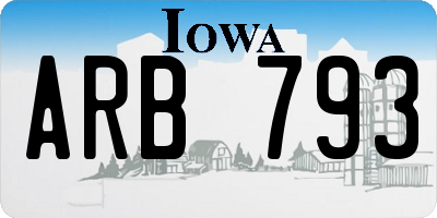 IA license plate ARB793