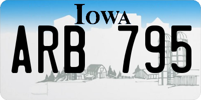 IA license plate ARB795