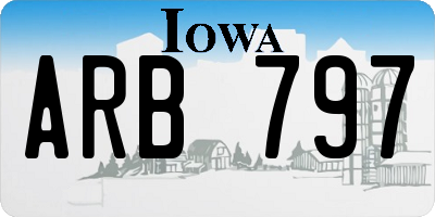 IA license plate ARB797