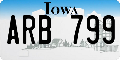IA license plate ARB799