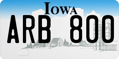 IA license plate ARB800