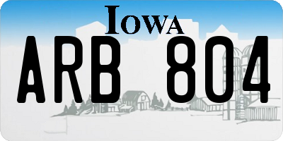 IA license plate ARB804