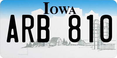 IA license plate ARB810