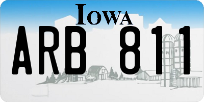 IA license plate ARB811
