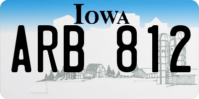 IA license plate ARB812
