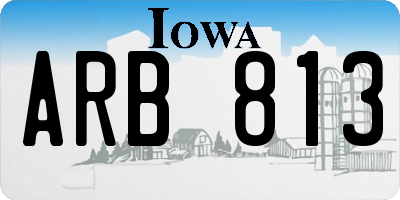 IA license plate ARB813
