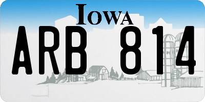 IA license plate ARB814