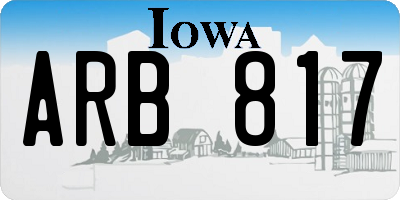 IA license plate ARB817