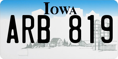 IA license plate ARB819