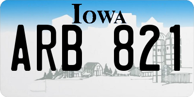 IA license plate ARB821