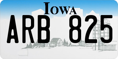 IA license plate ARB825