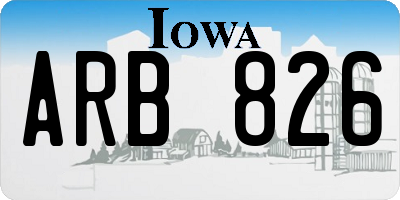 IA license plate ARB826