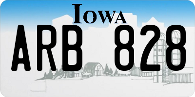 IA license plate ARB828