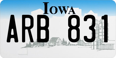 IA license plate ARB831