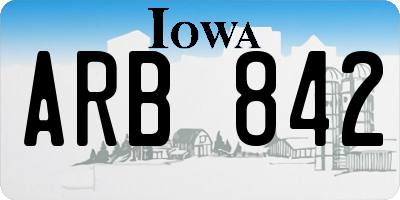 IA license plate ARB842