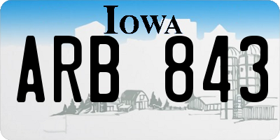 IA license plate ARB843
