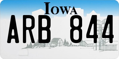 IA license plate ARB844