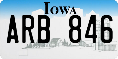 IA license plate ARB846