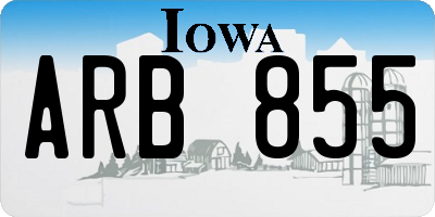 IA license plate ARB855