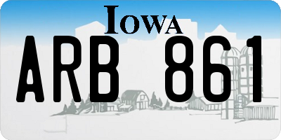 IA license plate ARB861