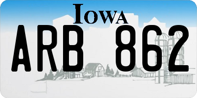 IA license plate ARB862