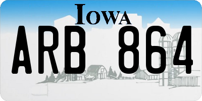 IA license plate ARB864