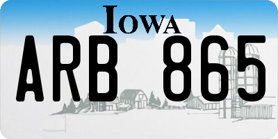 IA license plate ARB865