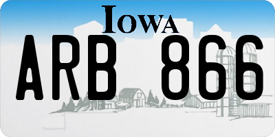 IA license plate ARB866