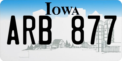 IA license plate ARB877