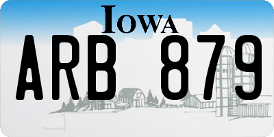 IA license plate ARB879