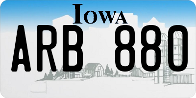 IA license plate ARB880