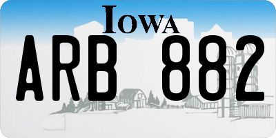 IA license plate ARB882
