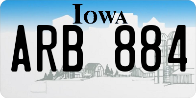 IA license plate ARB884