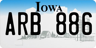 IA license plate ARB886