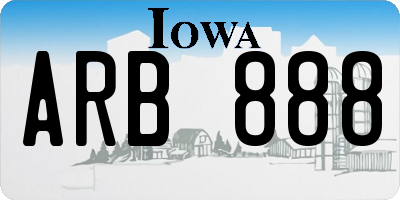 IA license plate ARB888