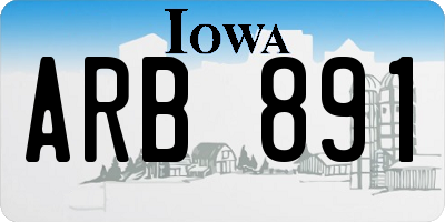 IA license plate ARB891