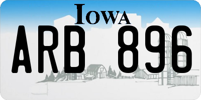 IA license plate ARB896