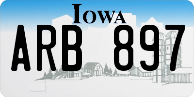 IA license plate ARB897