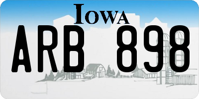IA license plate ARB898