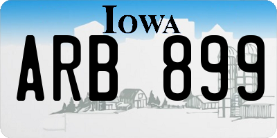 IA license plate ARB899