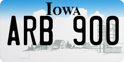 IA license plate ARB900