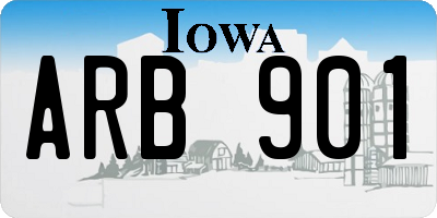 IA license plate ARB901