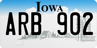 IA license plate ARB902