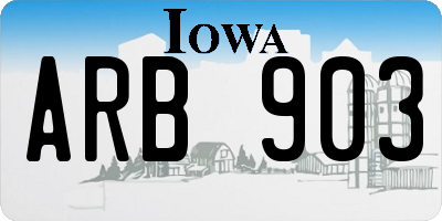 IA license plate ARB903