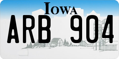 IA license plate ARB904