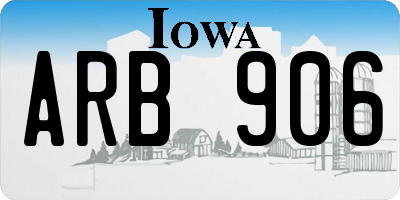 IA license plate ARB906