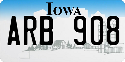 IA license plate ARB908