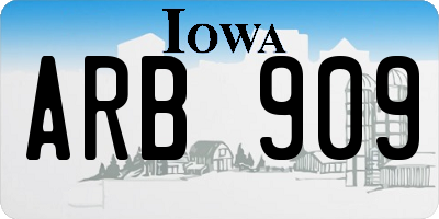 IA license plate ARB909