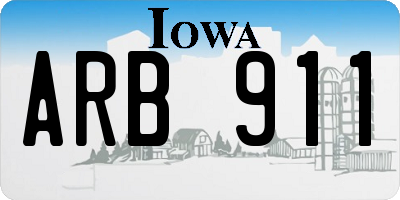 IA license plate ARB911