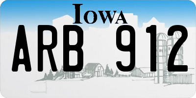 IA license plate ARB912